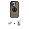 MARSİLYAN™- iPhone 13 Pro Max Kılıf Yörünge Çizgi - Siyah Joko 5D Cam + Shine Kamera Lens Koruma Cam - MI
