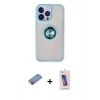 MARSİLYAN™- iPhone 13 Pro Max Kılıf Yörünge Çizgi - Siyah Joko 5D Cam + Shine Kamera Lens Koruma Cam - PE