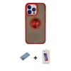 MARSİLYAN™- iPhone 13 Pro Max Kılıf Yörünge Çizgi - Siyah Joko 5D Cam + Shine Kamera Lens Koruma Cam - PE