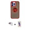 MARSİLYAN™- iPhone 13 Pro Max Kılıf Yörünge Çizgi - Siyah Joko 5D Cam + Pers Alüminyum Kamera Lens - GI