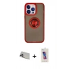 MARSİLYAN™- iPhone 13 Pro Max Kılıf Yörünge Çizgi - Siyah Joko 5D Cam + Rainbow Kamera Lens Koruma Cam - MR