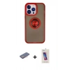 MARSİLYAN™- iPhone 13 Pro Max Kılıf Yörünge Çizgi - Siyah Joko 5D Cam + Renkli Kamera Lens Koruma Cam - PE