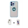 MARSİLYAN™- iPhone 13 Pro Max Kılıf Yörünge Çizgi - Siyah Joko 5D Cam + Shine Kamera Lens - GD