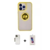 MARSİLYAN™- iPhone 13 Pro Max Kılıf Yörünge Çizgi - Siyah Joko 5D Cam + Shine Kamera Lens - GD