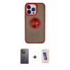 MARSİLYAN™- iPhone 13 Pro Max Kılıf Yörünge Çizgi - Siyah Joko 5D Cam + Neon Fosforlu Kamera Lens - YL