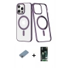 MARSİLYAN™- iPhone 13 Pro Max Kılıf Yörünge Minimal - Şeffaf 360 Full Body Arka Koruyucu + Shine Kamera Lens Koruma Cam - GI
