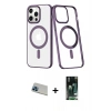 MARSİLYAN™- iPhone 13 Pro Max Kılıf Yörünge Minimal - Şeffaf 360 Full Body Arka Koruyucu + Rainbow Kamera Lens Koruma Cam - MI