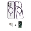 MARSİLYAN™- iPhone 13 Pro Max Kılıf Yörünge Minimal - Şeffaf 360 Full Body Arka Koruyucu + Pers Alüminyum Kamera Lens - GD