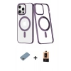 MARSİLYAN™- iPhone 13 Pro Max Kılıf Yörünge Minimal - Şeffaf Maxco Cam Ekran Koruyucu + Shine Kamera Lens Koruma Cam - GI