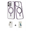 MARSİLYAN™- iPhone 13 Pro Max Kılıf Yörünge Minimal - Şeffaf Pasifik Cam Ekran Koruyucu + Shine Kamera Lens - GD