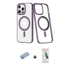 MARSİLYAN™- iPhone 13 Pro Max Kılıf Yörünge Minimal - Şeffaf Pasifik Cam Ekran Koruyucu + Shine Kamera Lens Koruma Cam - MI