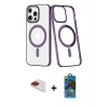 MARSİLYAN™- iPhone 13 Pro Max Kılıf Yörünge Minimal - Siyah 18D Cam Ekran Koruyucu + Pers Alüminyum Kamera Lens - KI