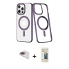 MARSİLYAN™- iPhone 13 Pro Max Kılıf Yörünge Minimal - Siyah 6D Mat Seramik Hayalet Nano Ekran Koruyucu + Pers Alüminyum Kamera Lens - GI