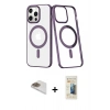 MARSİLYAN™- iPhone 13 Pro Max Kılıf Yörünge Minimal - Siyah 6D Mat Seramik Hayalet Nano Ekran Koruyucu + Pers Alüminyum Kamera Lens - GD