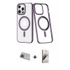 MARSİLYAN™- iPhone 13 Pro Max Kılıf Yörünge Minimal - Siyah Bilvis 3D Mat Cam Ekran Koruyucu + Rainbow Kamera Lens Koruma Cam - MI