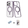 MARSİLYAN™- iPhone 13 Pro Max Kılıf Yörünge Minimal - Siyah Bilvis 3D Mat Cam Ekran Koruyucu + Shine Kamera Lens Koruma Cam - MI