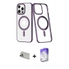 MARSİLYAN™- iPhone 13 Pro Max Kılıf Yörünge Minimal - Siyah Bilvis 5in1 3D Magic Cam Ekran Koruyucu + Rainbow Kamera Lens Koruma Cam - BZ