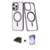MARSİLYAN™- iPhone 13 Pro Max Kılıf Yörünge Minimal - Siyah Bilvis 5in1 3D Magic Cam Ekran Koruyucu + Raze Metal Kamera Lens - GD