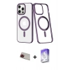 MARSİLYAN™- iPhone 13 Pro Max Kılıf Yörünge Minimal - Siyah Bilvis 5in1 3D Magic Cam Ekran Koruyucu + Rainbow Kamera Lens Koruma Cam - KI