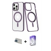 MARSİLYAN™- iPhone 13 Pro Max Kılıf Yörünge Minimal - Siyah Bilvis 5in1 3D Magic Cam Ekran Koruyucu + Rainbow Kamera Lens Koruma Cam - MI