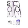 MARSİLYAN™- iPhone 13 Pro Max Kılıf Yörünge Minimal - Siyah Bilvis 5in1 3D Magic Cam Ekran Koruyucu + Pers Alüminyum Kamera Lens - SABE