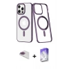 MARSİLYAN™- iPhone 13 Pro Max Kılıf Yörünge Minimal - Siyah Bilvis 5in1 3D Magic Cam Ekran Koruyucu + Pers Alüminyum Kamera Lens - GI