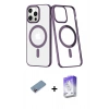 MARSİLYAN™- iPhone 13 Pro Max Kılıf Yörünge Minimal - Siyah Bilvis 5in1 3D Magic Cam Ekran Koruyucu + Shine Kamera Lens Koruma Cam - PE