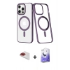 MARSİLYAN™- iPhone 13 Pro Max Kılıf Yörünge Minimal - Siyah Bilvis 5in1 5D Magic Hayalet Cam Ekran Koruyucu + Pers Alüminyum Kamera Lens - KI