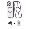 MARSİLYAN™- iPhone 13 Pro Max Kılıf Yörünge Minimal - Siyah Bilvis Hayalet Cam Ekran Koruyucu + Raze Metal Kamera Lens - GD