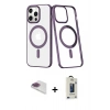 MARSİLYAN™- iPhone 13 Pro Max Kılıf Yörünge Minimal - Siyah Bilvis Hayalet Cam Ekran Koruyucu + Pers Alüminyum Kamera Lens - GI