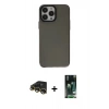 MARSİLYAN™- iPhone 13 Pro Max Kılıf Zirve Doku Koleksiyonu - Şeffaf 360 Full Body Arka Koruyucu + Raze Metal Kamera Lens - GD