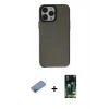 MARSİLYAN™- iPhone 13 Pro Max Kılıf Zirve Doku Koleksiyonu - Şeffaf 360 Full Body Arka Koruyucu + Shine Kamera Lens Koruma Cam - PE