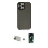 MARSİLYAN™- iPhone 13 Pro Max Kılıf Zirve Doku Koleksiyonu - Şeffaf 360 Full Body Arka Koruyucu + Rainbow Kamera Lens Koruma Cam - REGD