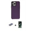 MARSİLYAN™- iPhone 13 Pro Max Kılıf Zirve Doku Koleksiyonu - Şeffaf 360 Full Body Arka Koruyucu + Renkli Kamera Lens Koruma Cam - SI