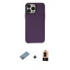 MARSİLYAN™- iPhone 13 Pro Max Kılıf Zirve Doku Koleksiyonu - Şeffaf Maxco Cam Ekran Koruyucu + Shine Kamera Lens Koruma Cam - GI