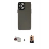 MARSİLYAN™- iPhone 13 Pro Max Kılıf Zirve Doku Koleksiyonu - Şeffaf Maxco Cam Ekran Koruyucu + Rainbow Kamera Lens Koruma Cam - KI