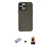MARSİLYAN™- iPhone 13 Pro Max Kılıf Zirve Doku Koleksiyonu - Şeffaf Maxco Cam Ekran Koruyucu + Mavi Shine Kamera Lens Koruma Cam