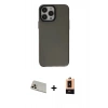 MARSİLYAN™- iPhone 13 Pro Max Kılıf Zirve Doku Koleksiyonu - Şeffaf Maxco Cam Ekran Koruyucu + Rainbow Kamera Lens Koruma Cam - REGD