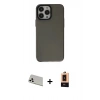 MARSİLYAN™- iPhone 13 Pro Max Kılıf Zirve Doku Koleksiyonu - Şeffaf Maxco Cam Ekran Koruyucu + Rainbow Kamera Lens Koruma Cam - BZ