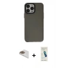 MARSİLYAN™- iPhone 13 Pro Max Kılıf Zirve Doku Koleksiyonu - Şeffaf Pasifik Cam Ekran Koruyucu + Pers Alüminyum Kamera Lens - GD