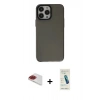 MARSİLYAN™- iPhone 13 Pro Max Kılıf Zirve Doku Koleksiyonu - Şeffaf Pasifik Cam Ekran Koruyucu + Pers Alüminyum Kamera Lens - KI