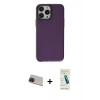 MARSİLYAN™- iPhone 13 Pro Max Kılıf Zirve Doku Koleksiyonu - Şeffaf Pasifik Cam Ekran Koruyucu + Kırmızı Rainbow Kamera Lens Koruma Cam