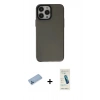 MARSİLYAN™- iPhone 13 Pro Max Kılıf Zirve Doku Koleksiyonu - Şeffaf Pasifik Cam Ekran Koruyucu + Shine Kamera Lens Koruma Cam - MI