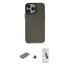MARSİLYAN™- iPhone 13 Pro Max Kılıf Zirve Doku Koleksiyonu - Şeffaf Pasifik Cam Ekran Koruyucu + Renkli Kamera Lens Koruma Cam - PE