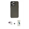 MARSİLYAN™- iPhone 13 Pro Max Kılıf Zirve Doku Koleksiyonu - Şeffaf Pasifik Cam Ekran Koruyucu + Pers Alüminyum Kamera Lens - GI