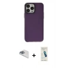 MARSİLYAN™- iPhone 13 Pro Max Kılıf Zirve Doku Koleksiyonu - Şeffaf Pasifik Cam Ekran Koruyucu + Pers Alüminyum Kamera Lens - SABE