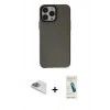 MARSİLYAN™- iPhone 13 Pro Max Kılıf Zirve Doku Koleksiyonu - Şeffaf Pasifik Cam Ekran Koruyucu + Pers Alüminyum Kamera Lens - SABE