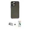 MARSİLYAN™- iPhone 13 Pro Max Kılıf Zirve Doku Koleksiyonu - Şeffaf Pasifik Cam Ekran Koruyucu + Rainbow Kamera Lens Koruma Cam - MR