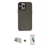 MARSİLYAN™- iPhone 13 Pro Max Kılıf Zirve Doku Koleksiyonu - Şeffaf Pasifik Cam Ekran Koruyucu + Rainbow Kamera Lens Koruma Cam - BZ