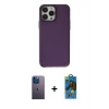 MARSİLYAN™- iPhone 13 Pro Max Kılıf Zirve Doku Koleksiyonu - Siyah 18D Cam Ekran Koruyucu + Neon Fosforlu Kamera Lens - MI